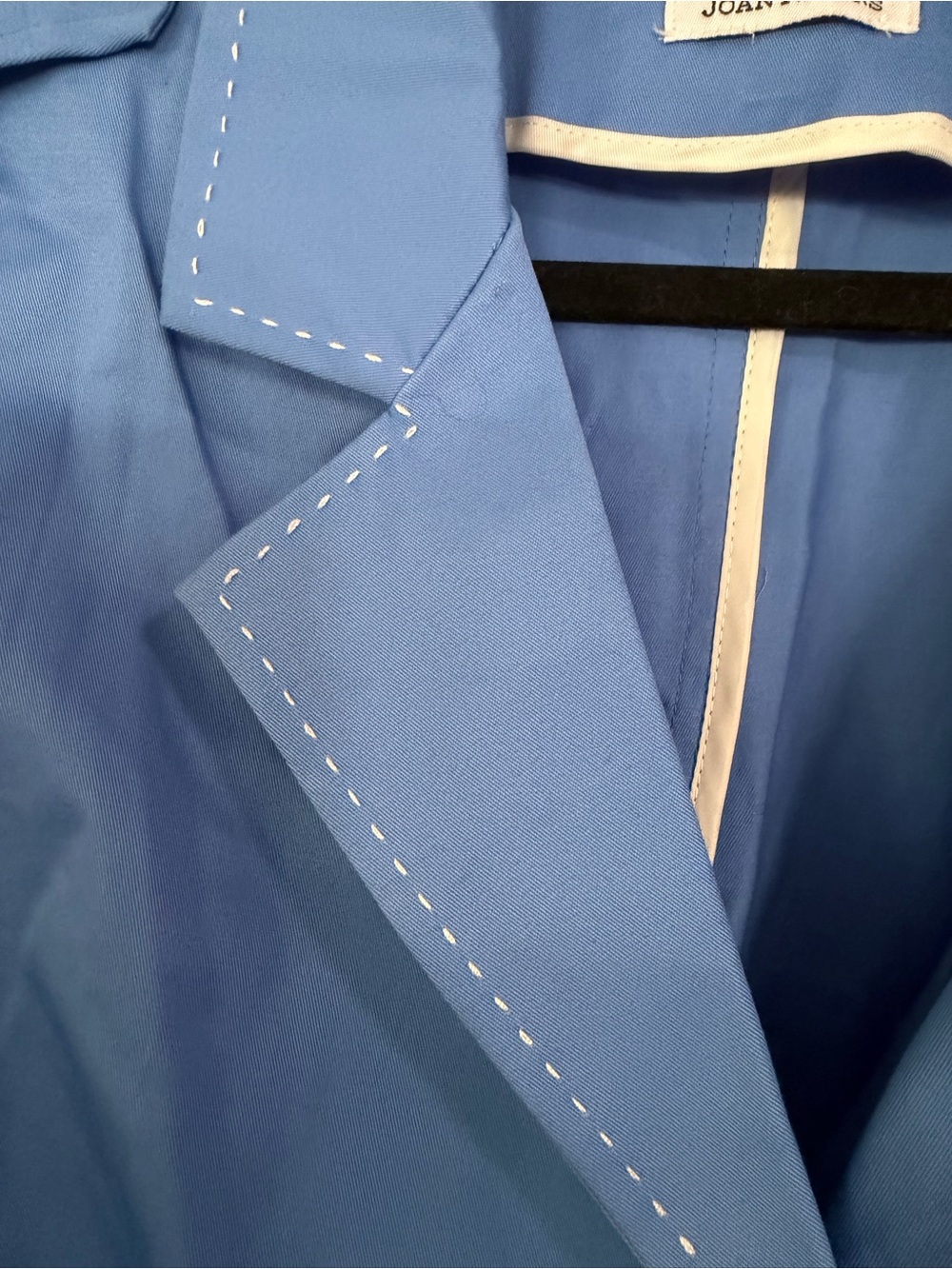 Joan Rivers QVC Vintage Y2K Blue and White Stitched Cotton Blazer Women’s XL - Picture 4 of 10